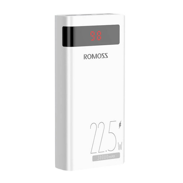 Powerbank Romoss SENSE8PF 30 000 mAh, 22,5 W (balta)