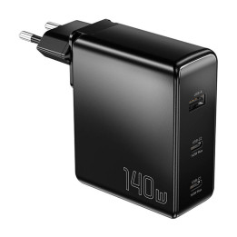 Зарядное устройство, Essager, ECT2CA-MQB01-Z, 2xUSB-C, USB-A, 140 Вт (черное)