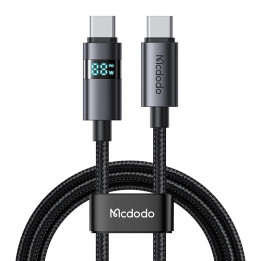 Mcdodo CA-5610 USB-C-USB-C kaabel, 100 W, LED-ekraan, 1,2 m