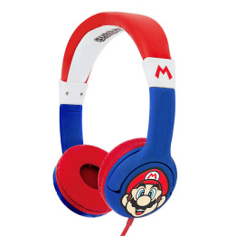 Langalliset kuulokkeet lapsille OTL Super Mario (sini-punainen)