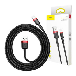 Кабель Baseus Cafule USB Lightning 2А 3м (черный+красный)
