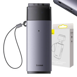 „Baseus Lite“ serijos SD/TF atminties kortelių skaitytuvas, USB (pilka)