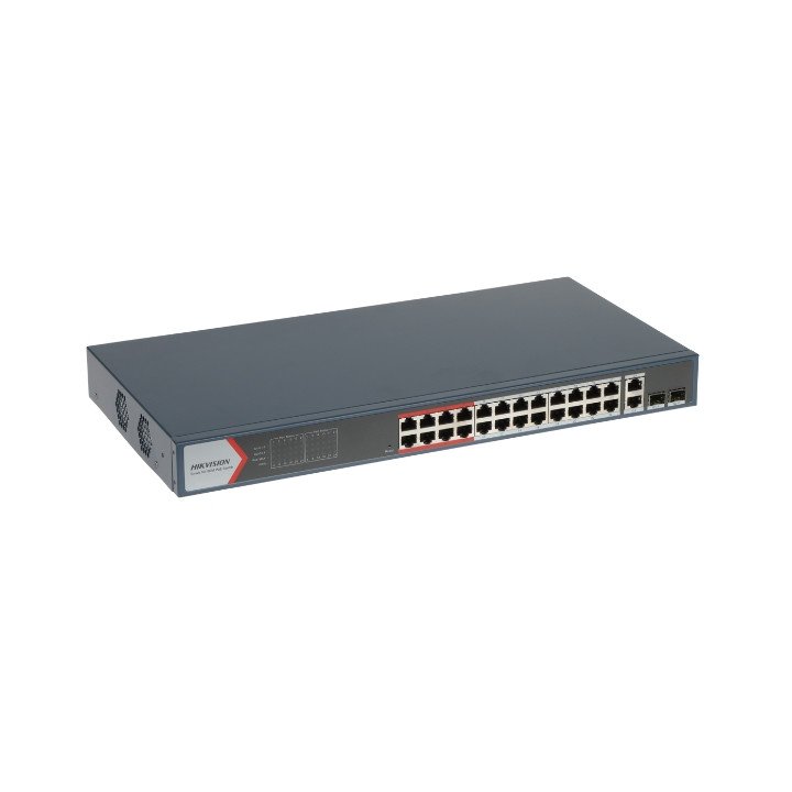 Hikvision DS-3E1326P-EI(B) 24-Port PoE Switch with 2 SFP Uplinks