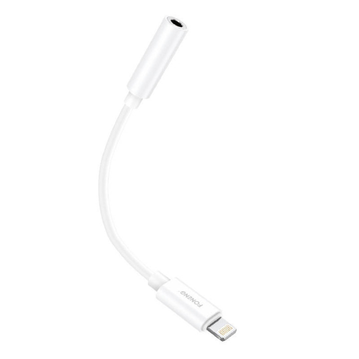 Audio kabeļa 3,5 mm ligzda uz iPhone Foneng BM20 (balts)