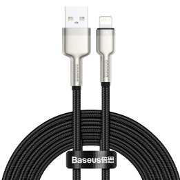 USB laidas, skirtas Lightning Baseus Cafule, 2,4A, 2m (juodas)