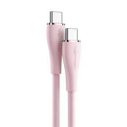 USB-C 2.0 līdz USB-C kabeļa ventilācijas atvere TAWPG 1,5 m, PD 100 W, rozā silikona