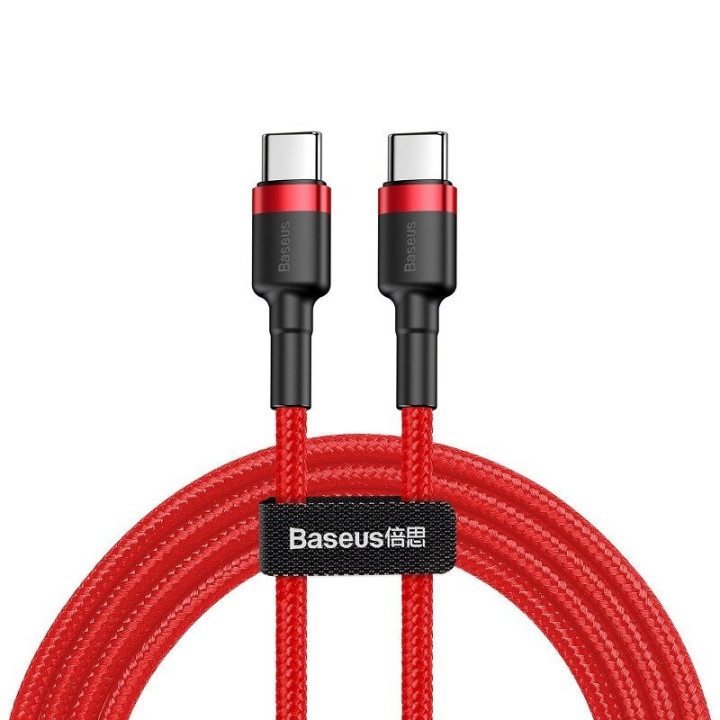 Baseus Cafule USB-C kuni USB-C PD 2.0, QC 3.0, 60 W, 2m (Czerwony)
