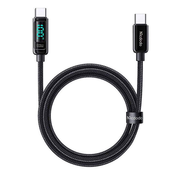 Mcdodo CA-8820 100 W USB-C–USB-C kaabel, 1,2 m (must)