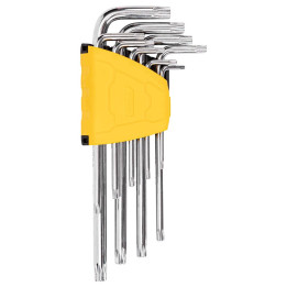 Наборы шестигранных ключей Torx 1,5–10 мм Deli Tools EDL3091 (серебристый)