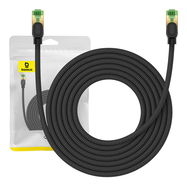 Pīts tīkla kabelis Cat.8 Baseus Ethernet RJ45, 40Gbps, 5m (melns)
