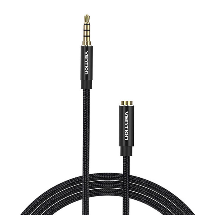 Kaapeli Audio TRRS 3,5 mm uros 3,5 mm naaras tuuletus BHCBH 2 m musta