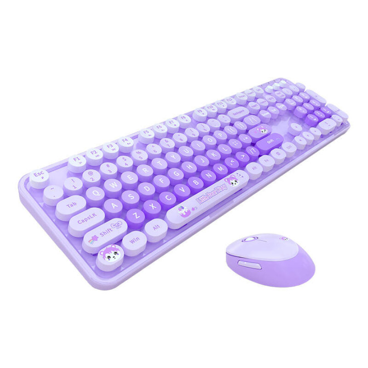 MOFII Sweet New 2,4 G bezvadu tastatūras un peles komplekts (violeta)