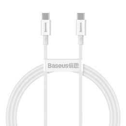 „Baseus Superior“ serijos kabelis iš USB-C į USB-C, 100 W, 1 m (baltas)