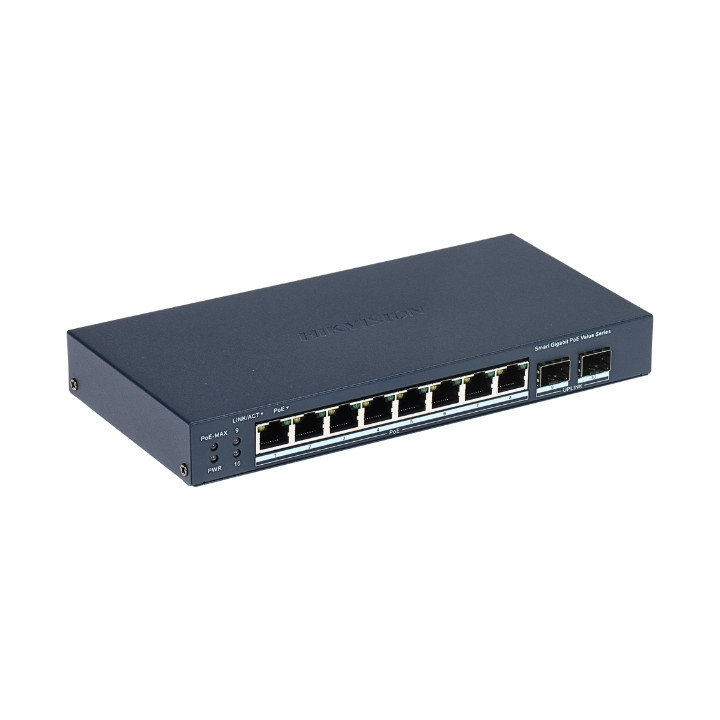 SWITCH POE DS-3E1510P-EI/M-8P2F 8 PRIEVADŲ + 2X SFP Hikvision
