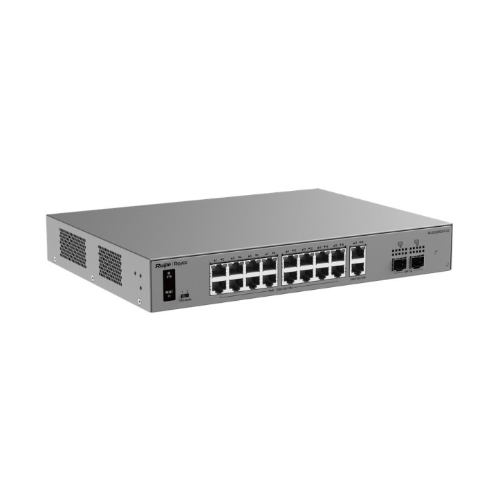 SWITCH POE RG-ES220GS-P-V2 16 PRIEVADŲ + 2X UPLINK + 2X SFP REYEE