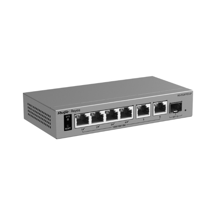 LÜLITI POE RG-ES207GS-LP 4 PRIEVADŲ + 2X UPLINK + 1X SFP REYEE