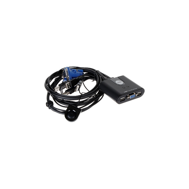 ATEN CS-22U 2 portu VGA + USB KVM slēdzis ar Full HD 1080p atbalstu