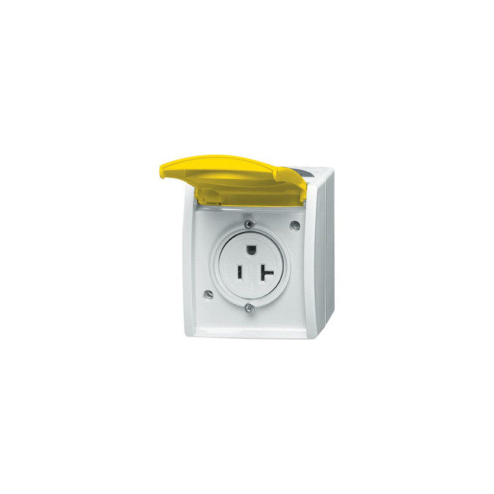 Busch-Jaeger 3016 EWN-53 Busch-Nema-Steckdose mit gelbem Klappdeckel