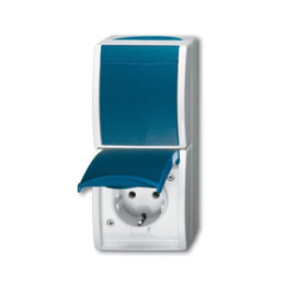 Busch-Jaeger 2601/6/20 EW-53 Kombination SCHUKO® Steckdose, mit Wippschalter Aus- und Wechselschaltung