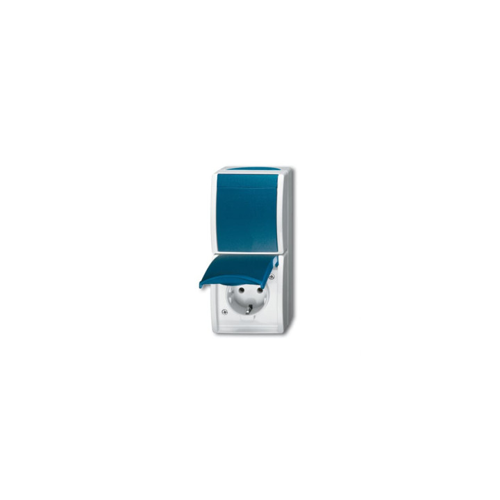 Busch-Jaeger 2601/6/20 EW-53 Kombination SCHUKO® Steckdose, mit Wippschalter Aus- und Wechselschaltung