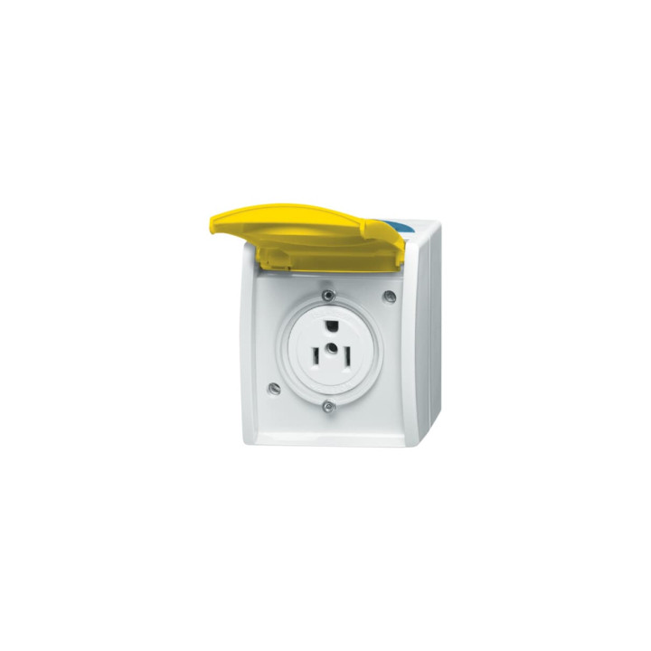 Busch-Jaeger 3015 EWN-53 Busch-Nema-Steckdose mit gelbem Klappdeckel