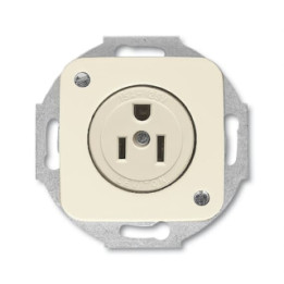 Busch-Jaeger 3015 EUC-212 Busch-Nema Steckdosen-Einsatz mit Zentralscheibe 2-polig (2 P + E), 15 A
