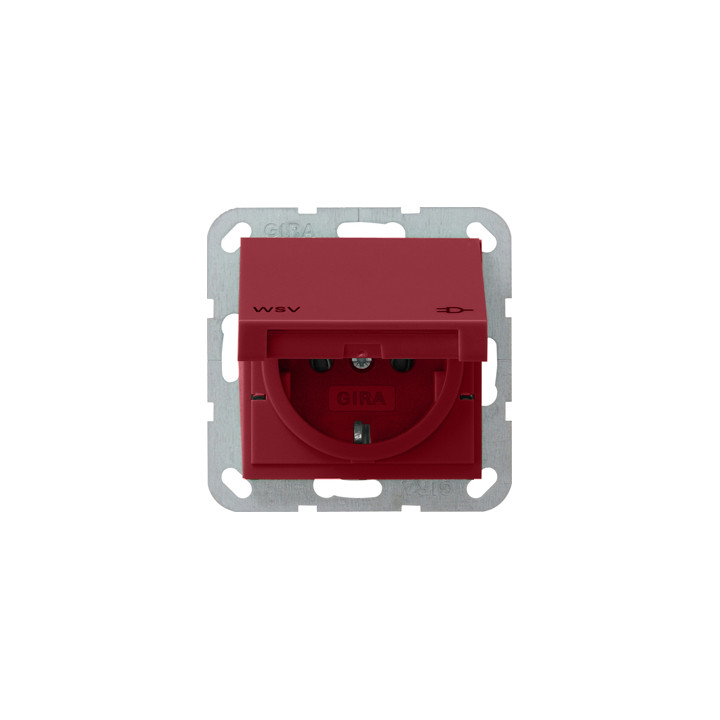 GIRA 010402 SCHUKO-Steckdose Klappdeckel WSV System 55 Rot