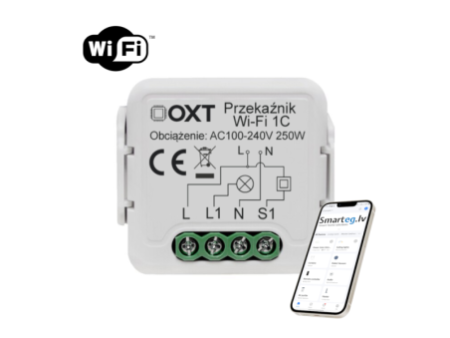 Wi-Fi 1 pogas mini relejs