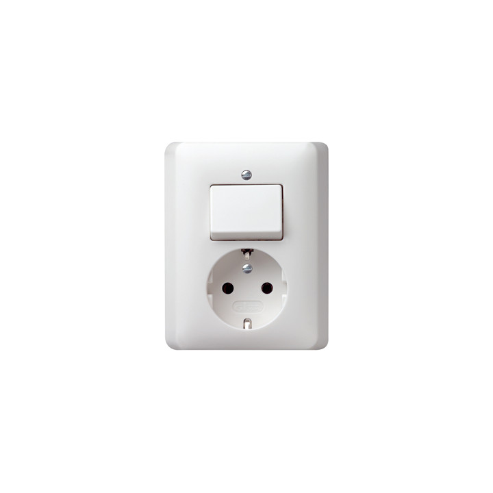 GIRA 017604 Kombi AusWe/SCHUKO-Steckdose Vollpl. Standard 55 Reinweiß matt