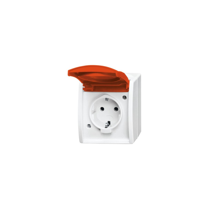 Busch-Jaeger 20 EWN-14-54 SCHUKO® Steckdose mit orangenem Klappdeckel