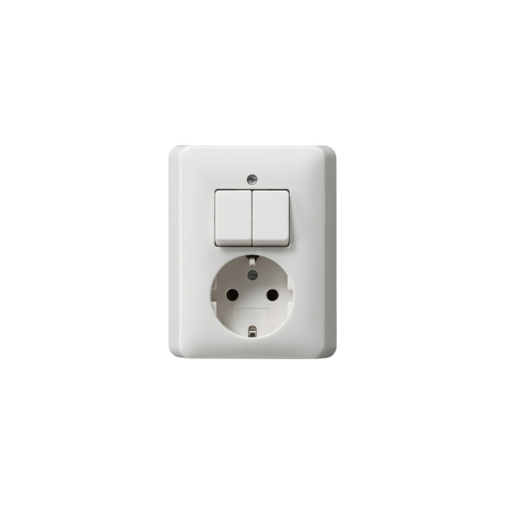 GIRA 017503 Kombi Serien/SCHUKO-Steckdose Vollpl. Standard 55 Reinweiß