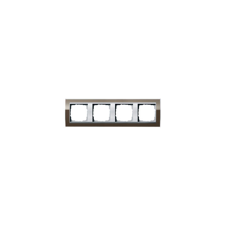 GIRA 0214766 Abdeckrahmen 4f Zwischenr. Farbe Alu Gira Event Klar Braun