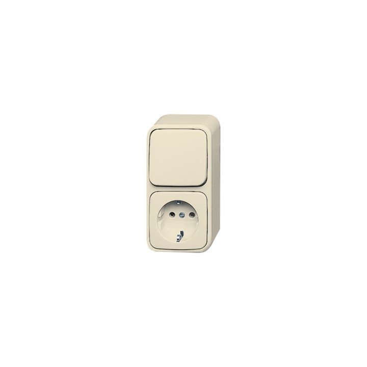 Busch-Jaeger 2601/6/2300 EAP Kombination SCHUKO® Steckdose, mit Wippschalter Aus- und Wechselschaltung
