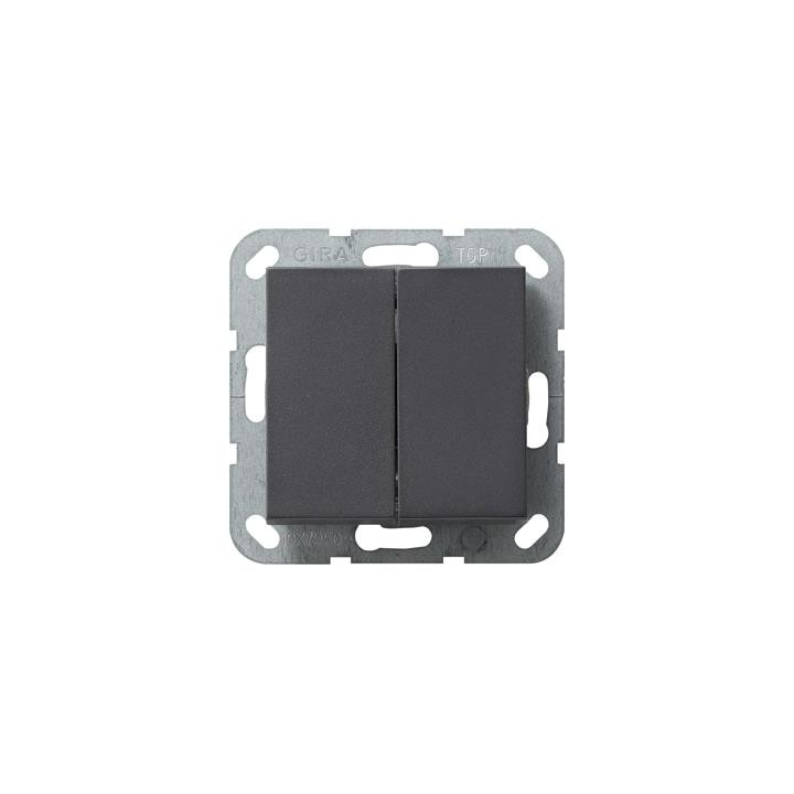 GIRA 012828 Tastschalter Wechselsch. 2f System 55 Anthrazit