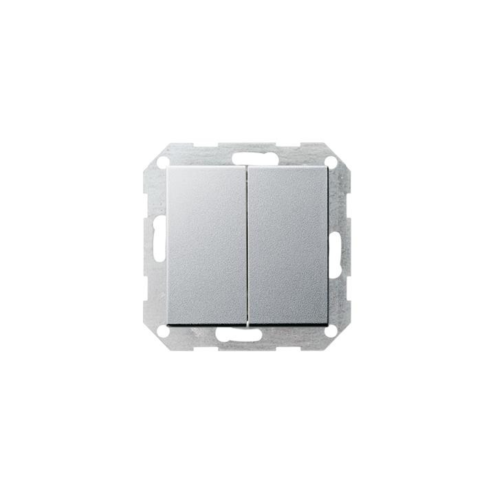GIRA 012826 Tastschalter Wechselsch. 2f System 55 Farbe Alu