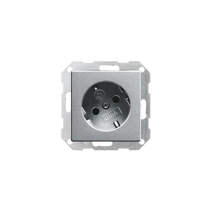 GIRA 041826 SCHUKO-Steckdose 30° + erh. Berührungsschutz System 55 Farbe Alu