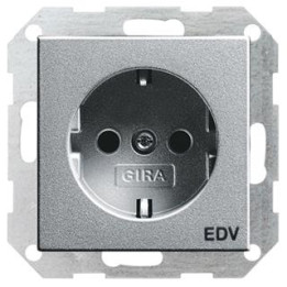 GIRA 045826 SCHUKO-Steckdose Aufdruck EDV System 55 Farbe Alu