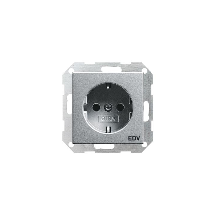 GIRA 045826 SCHUKO-Steckdose Aufdruck EDV System 55 Farbe Alu