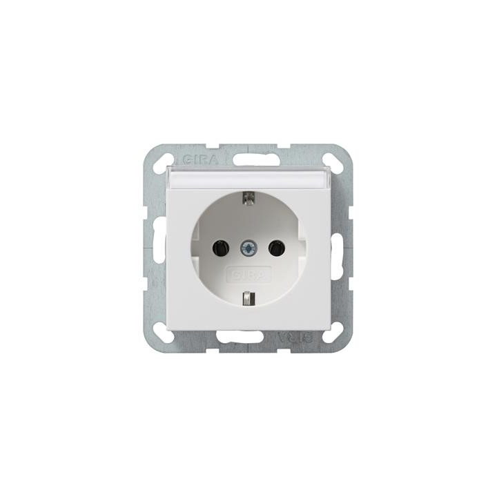 GIRA 045727 SCHUKO-Steckdose Beschriftungsfeld System 55 Reinweiß matt