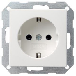 GIRA 046603 SCHUKO-Steckdose ohne Krallen System 55 Reinweiß