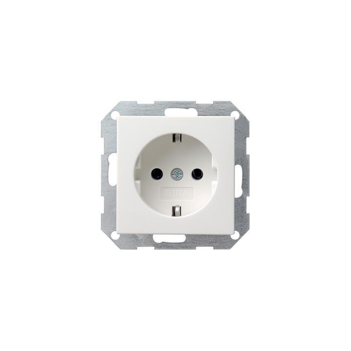 GIRA 046603 SCHUKO-Steckdose ohne Krallen System 55 Reinweiß