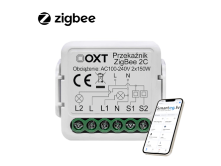 Zigbee 2 pogu mini relejs