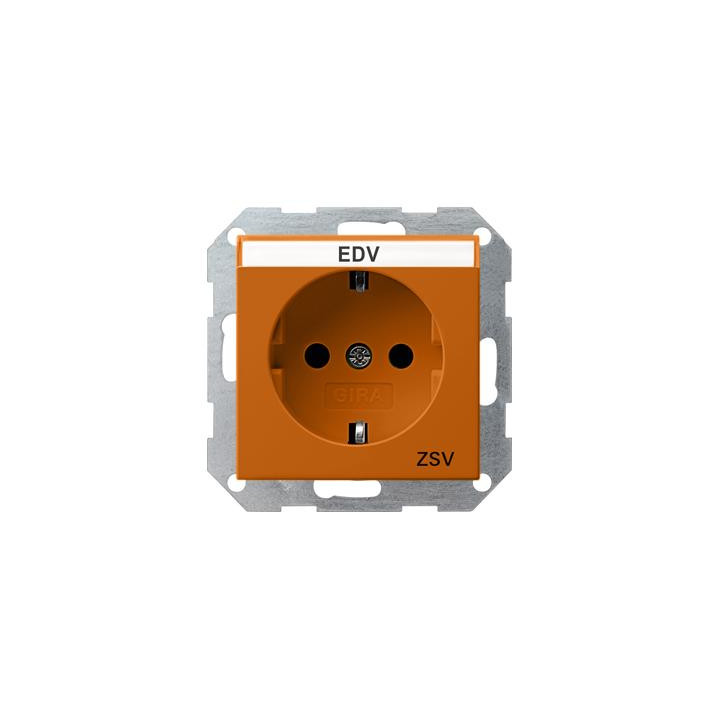 GIRA 047302 SCHUKO-Steckdose Beschriftungsfeld ZSV System 55 Orange