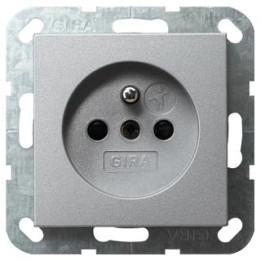 GIRA 048526 Steckdose Erdstift + erh. Berührungsschutz System 55 Farbe Alu
