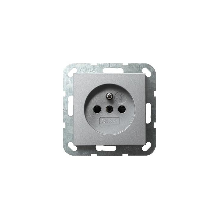 GIRA 048526 Steckdose Erdstift + erh. Berührungsschutz System 55 Farbe Alu