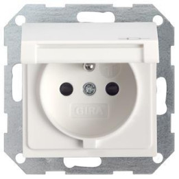 GIRA 048803 Steckdose Erdstift Klappdeckel + erh. Berührungsschutz System 55 Reinweiß