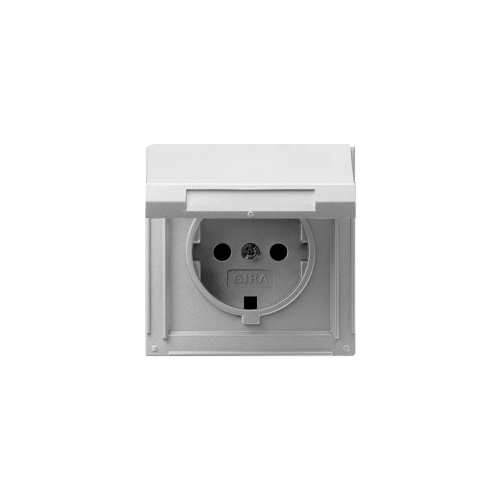 GIRA 045465 SCHUKO-Steckdose Klappdeckel Gira TX_44 (WG UP) Farbe Alu
