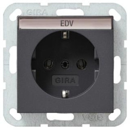 GIRA 045728 SCHUKO-Steckdose Beschriftungsfeld System 55 Anthrazit