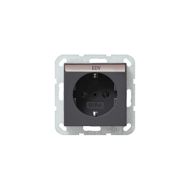 GIRA 045728 SCHUKO-Steckdose Beschriftungsfeld System 55 Anthrazit