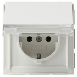GIRA 041066 SCHUKO-Steckdose Klappdeckel + Beschriftungsfeld Gira TX_44 (WG UP) Reinweiß